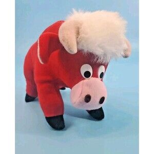 Vintage Red Bull W/ Horns Standing Plush  1986 Stuffed Animal Rodeo  Etone